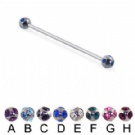 Wholesale crystal industrial barbell body jewelry