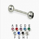Wholesale crystal steel tongue ring