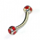 wholesale crystal steel eyebrow rings