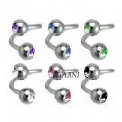 Wholesale titanium jeweled spiral barbell