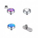 Wholesale titanium Opal Surface 16g G23 Anchor Titanium Internally Threaded  Dermal Anchor Accessories Base Hypoallergenic Piercing Jewelry