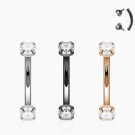 Wholesale titanium G23 Titanium Zircon Banana Curved Helix Cartilage Earrings Eyebrow Rings Belly Ring Body Piercing Jewelry