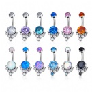 Wholesale titanium Piercing G23 Titanium Crystal Pendant Belly perforation  internal thread opal cluster navel rings