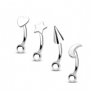 Wholesale titanium Piercing G23 titanium internal threaded  rook piercing eyebrow rings   personalized  rotating ear bone studs, round bead screws