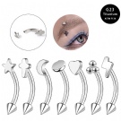 Wholesale titanium Piercing G23 Titanium Banana Curved internal threaded rook piercing  eyebrow rings Belly Ring Earring Piercings Jewelry