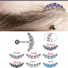 Wholesale titanium G23 Ti Internal Threaded Earring/Alexandrite Curved Barbell  Earring/Eyebrow Ring Belly Button Ring/Snug Body Piercing Jewelry