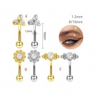 Wholesale titanium G23 Titanium internal threaded Flower Rook Piercing Curved  Barbell Earring Ear Wheel Nails Ear Bone Nails Piercing Jewelry