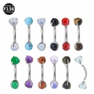 Wholesale titanium Titanium F136 Internal threaded with Internal threaded  Rook natural stone tongue ring  tragus cartilage lip piercing Jewelry