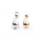 Wholesale 316L Piercing Stainless Steel Pierced Navel Ring Double ball electroplated navel ring puncture jewelry