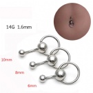 Wholesale 316L 6mm/8mm/10mm 316L  Belly Button Rings Íntimo Príncipe Alberto Slave PA Sexy Belly Piercing Jewelry