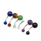 Wholesale TITANIUM F136 External thyreaded Barbell natural stone  Sexy Ball Belly Ring Navel Piercing Body Jewelry