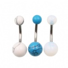 Wholesale TITANIUM F136 External thyreaded natural stone fancy  Belly Navel Ring Belly Button Ring  New style Body Piercing Jewelry