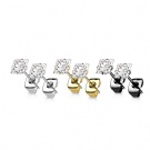 Wholesale F136 Titanium Claw Set with Square Zircon Earrings, High Quality Needle Piercing Jewelry