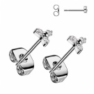 Wholesale G23 Titanium Triangular Zircon Stud Earrings Implant Grade Fashionable Piercing Jewelry