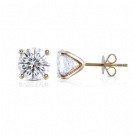 G23 Titanium Fashion Transparent Round Moissanite Ear Stud Push-back Stud Earrings Wholesale