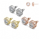 A Classic Push Back Ear Srud G23 Titanium Brilliant Round Cut Design Moissanite Inlay  Wholesale Custom Jewelry