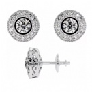 Wholesale Custom F136 Titanium Moissanite Ear Stud Cutting Circle Unique Design Push-back Spiral Earrings