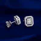 Wholesale G23 Titanium Alloy Geometric Shape Earrings Moissanite Push Back Earrings, Clustered Earrings for Men and Women