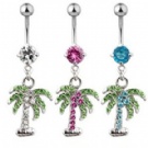 wholesale coconut tree dangle navel rings