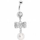 wholesale latest white pearl fancy navel rings