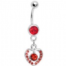 wholesale crazy heart dangle navel body jewelry
