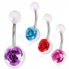 wholesale acrylic rose belly rings