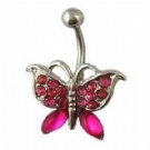 wholesale crystal butterfly navel body ring